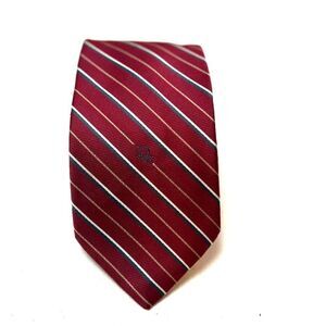 Christian Dior Burgundy Striped Tie
